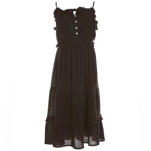 Chelsea & Violet NWT Big Girls Embroidered Tiered A-Line Dress Black sz L